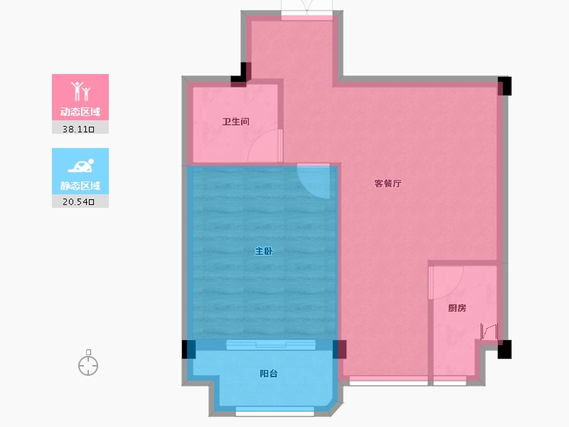 浙江省-金华市-龙祈新居-52.80-户型库-动静分区