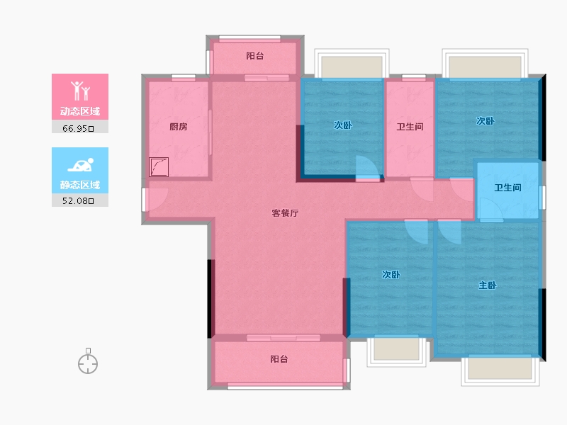 湖北省-咸宁市-始峰悦府-122.00-户型库-动静分区