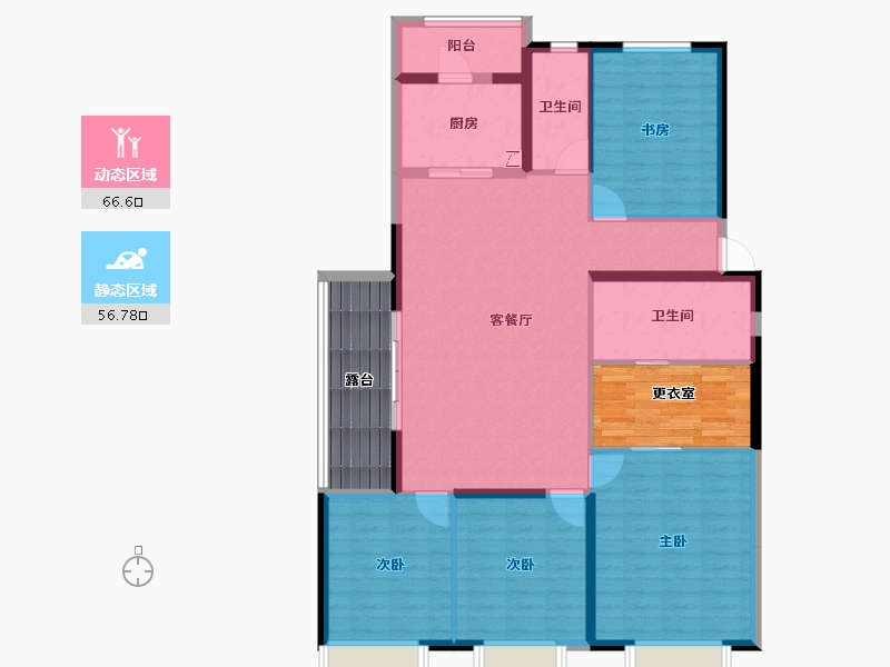 湖南省-长沙市-弘阳昕悦府-128.00-户型库-动静分区