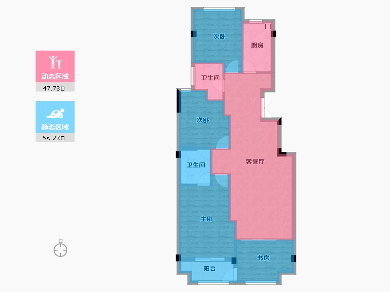 浙江省-金华市-龙祈新居-94.40-户型库-动静分区