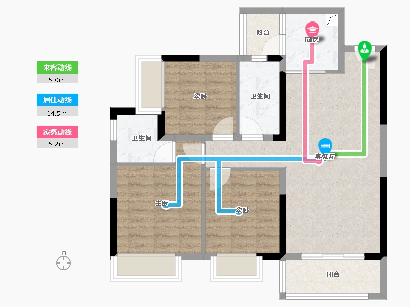 四川省-成都市-润扬观澜鹭岛-75.84-户型库-动静线