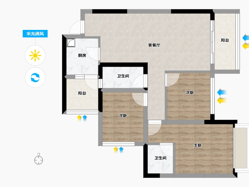 四川省-成都市-环天时代中心-71.20-户型库-采光通风