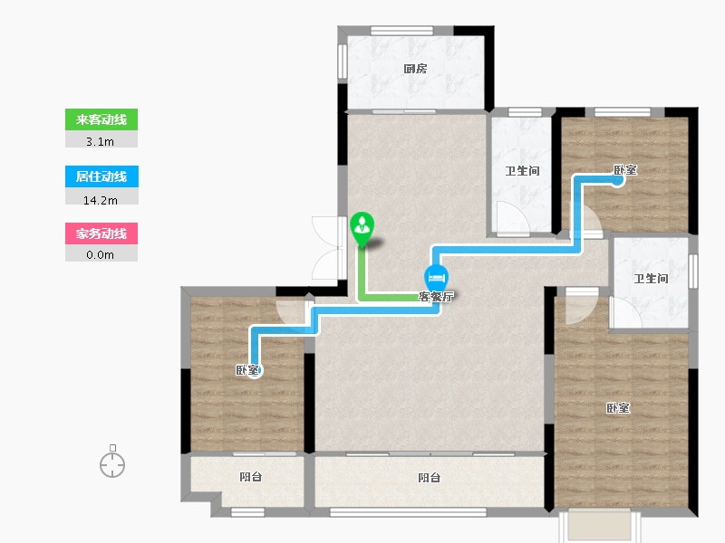 山东省-潍坊市-春光里-112.80-户型库-动静线