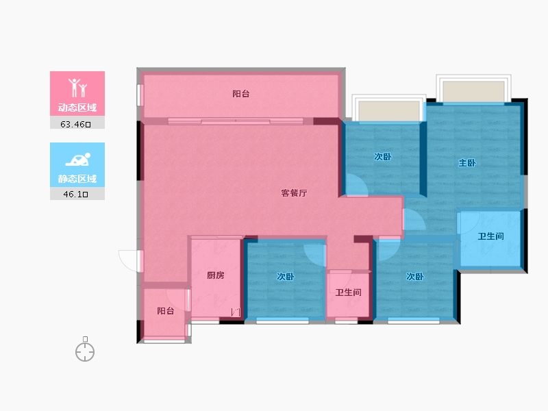 四川省-成都市-润扬观澜鹭岛-97.27-户型库-动静分区