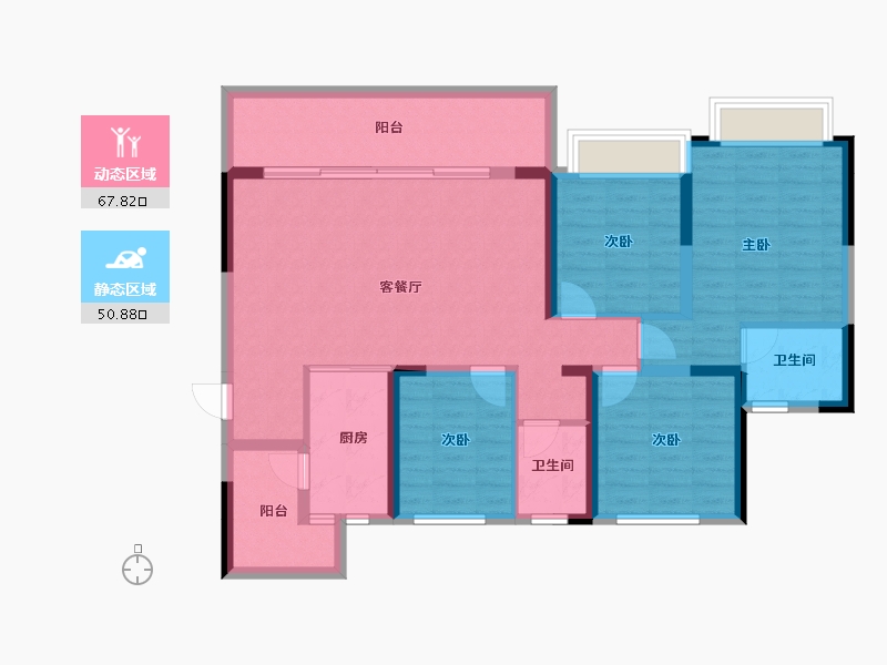 四川省-成都市-润扬观澜鹭岛-105.59-户型库-动静分区