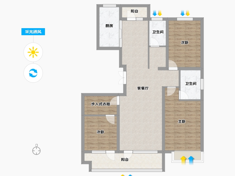 山东省-青岛市-海悦湾-108.80-户型库-采光通风