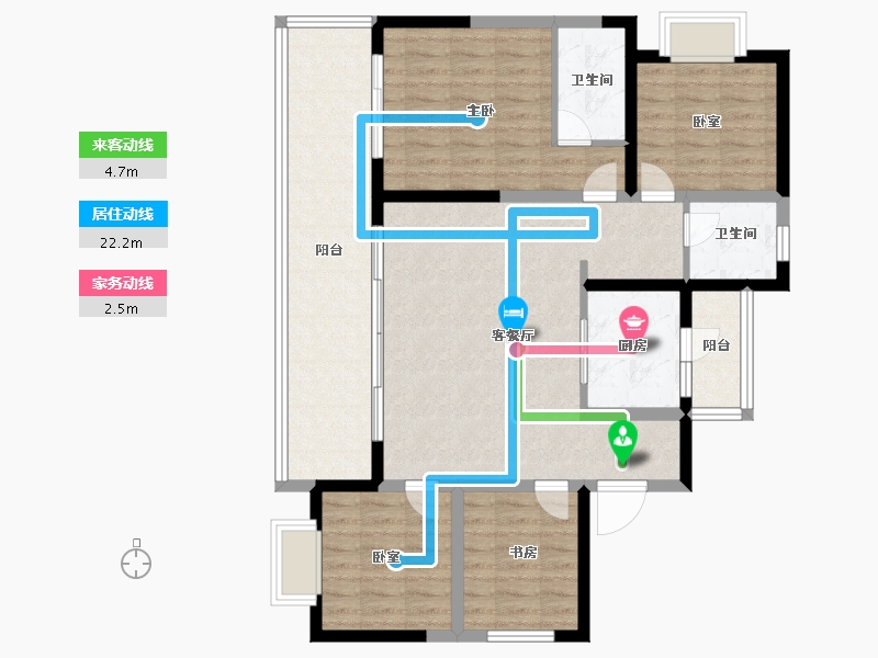 云南省-昆明市-安宁吾悦广场-105.17-户型库-动静线