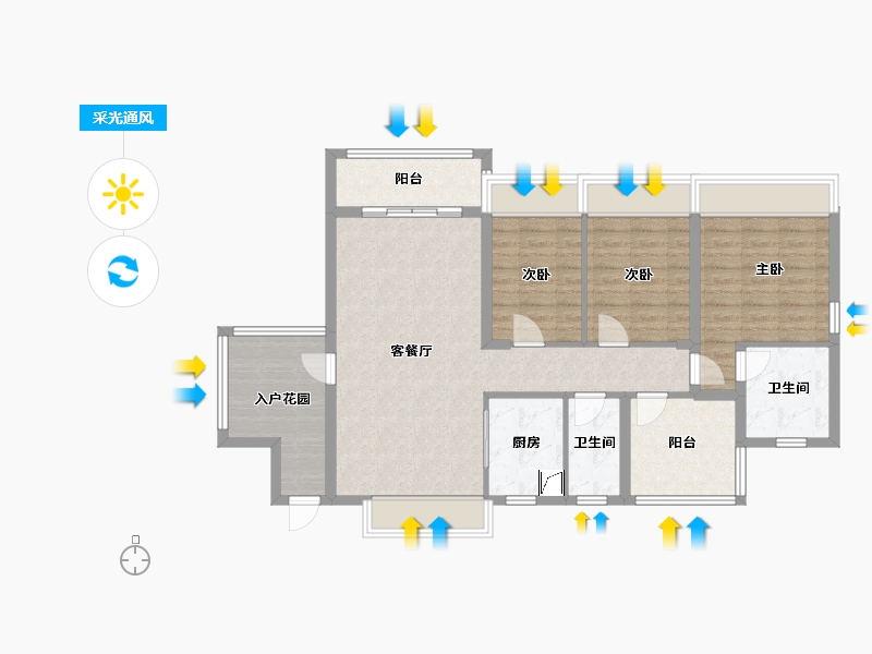 广东省-肇庆市-凯信君悦湾-93.00-户型库-采光通风