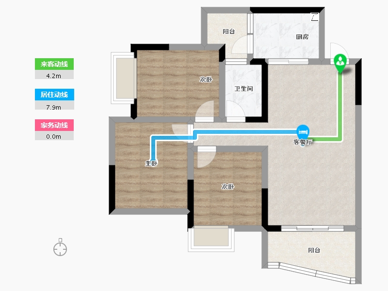 四川省-成都市-朗诗观山樾-76.21-户型库-动静线