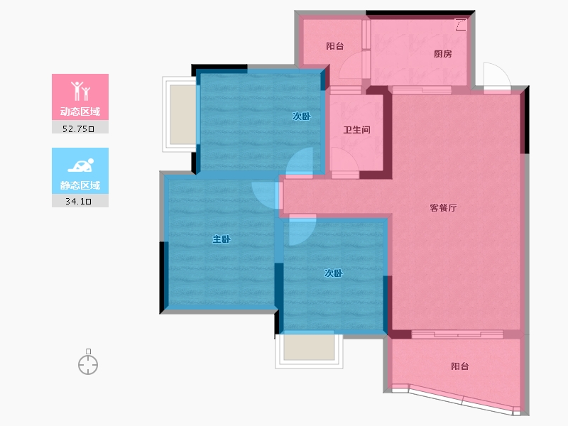 四川省-成都市-朗诗观山樾-76.21-户型库-动静分区