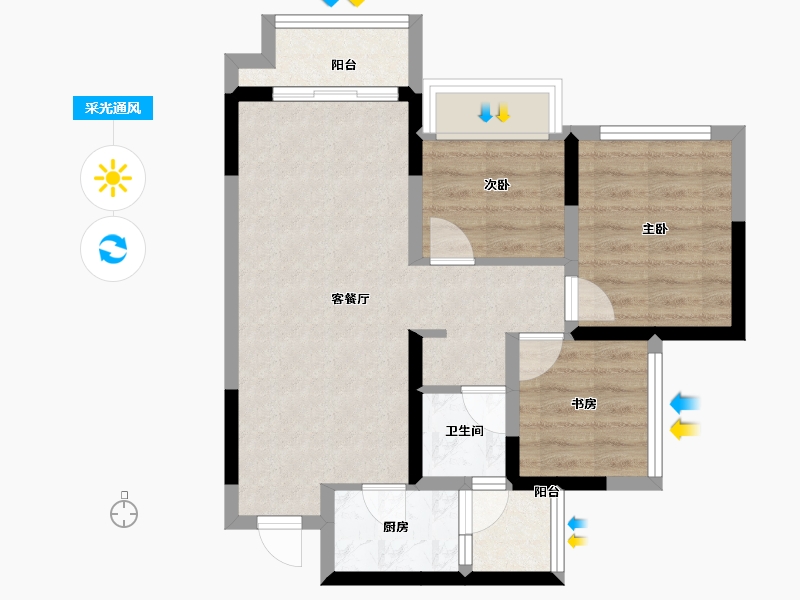 四川省-成都市-环天时代中心-59.01-户型库-采光通风