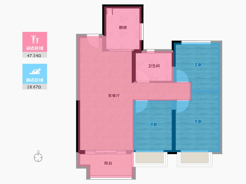 四川省-成都市-海伦堡玖悦府-67.36-户型库-动静分区