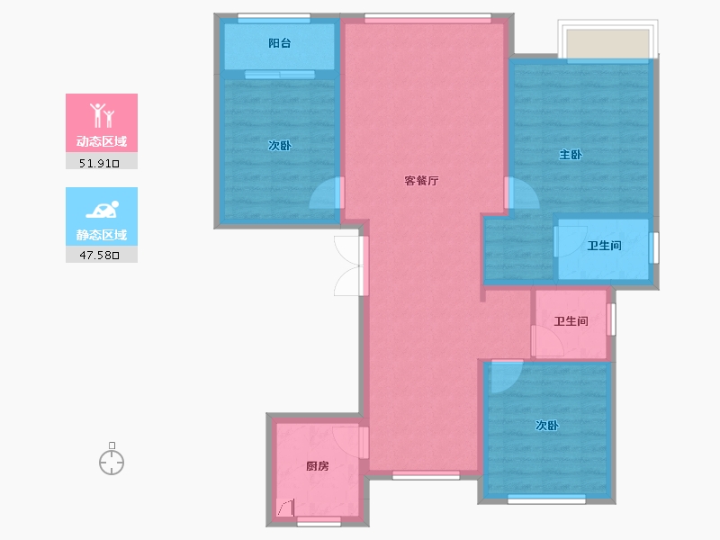 甘肃省-天水市-新城悦府-100.00-户型库-动静分区