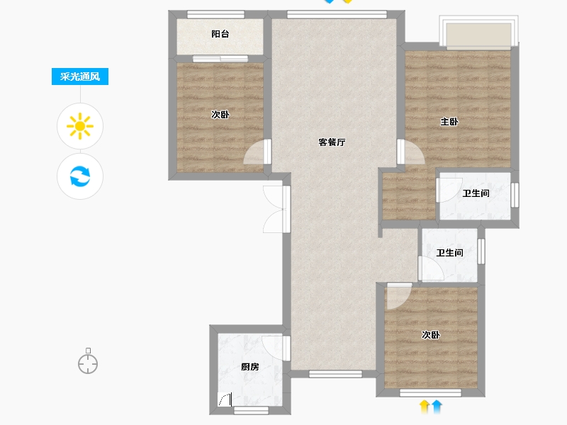 甘肃省-天水市-新城悦府-100.00-户型库-采光通风