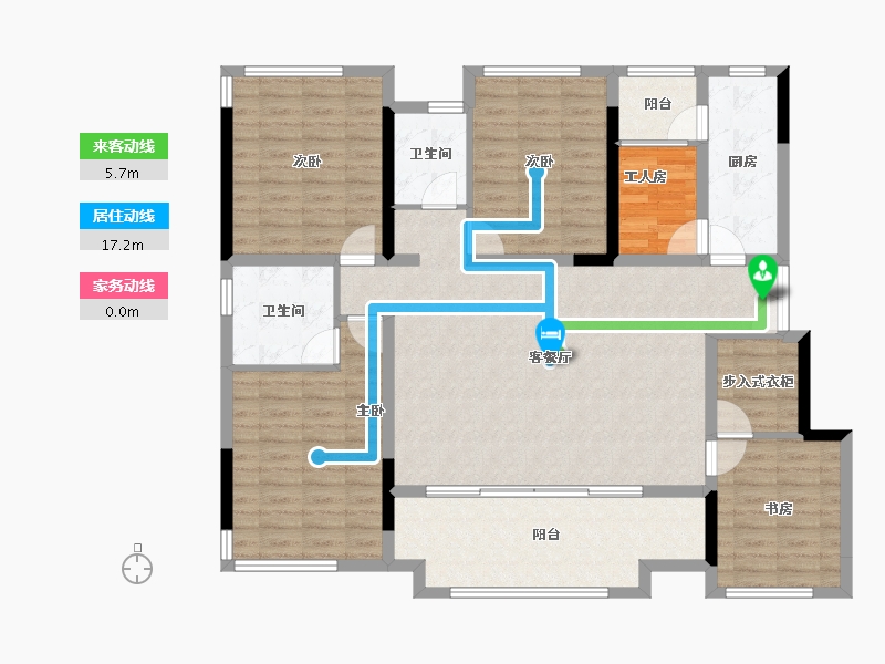 重庆-重庆市-棠荣府-130.09-户型库-动静线