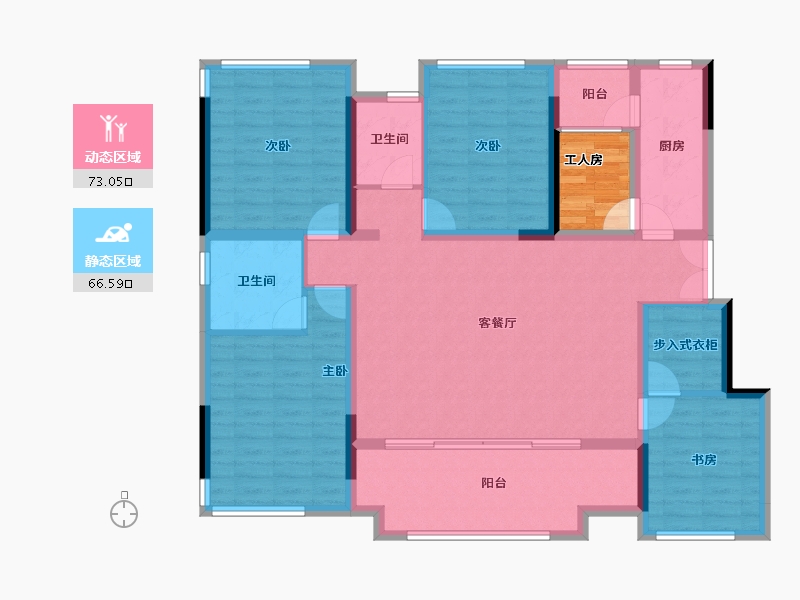 重庆-重庆市-棠荣府-130.09-户型库-动静分区