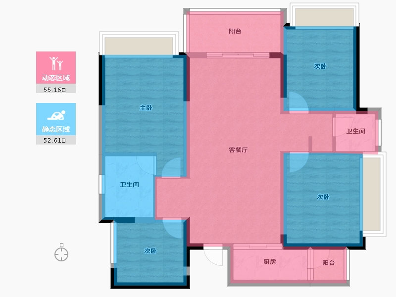 四川省-成都市-润扬观澜鹭岛-95.81-户型库-动静分区