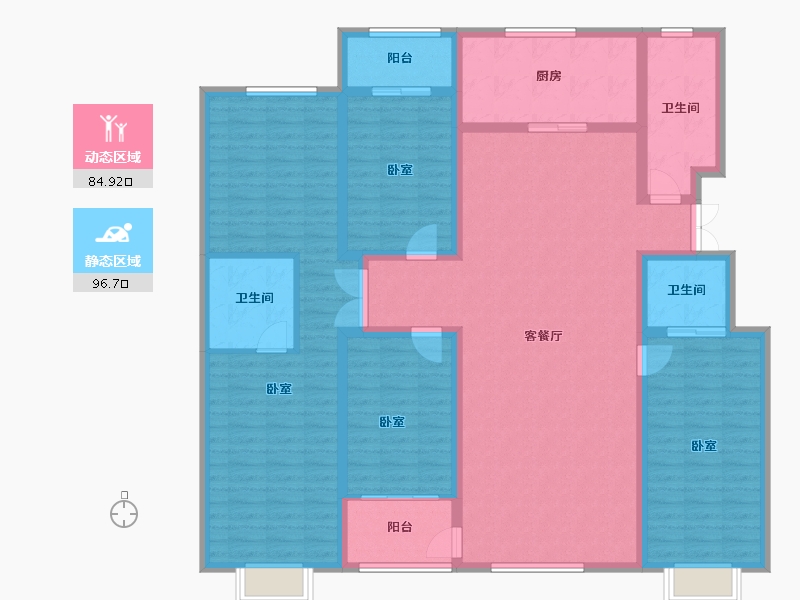 山东省-潍坊市-恒信阳光假日-164.00-户型库-动静分区