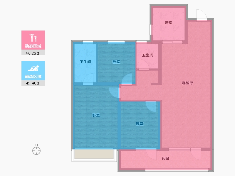 山东省-潍坊市-旭辉银盛泰博观天成-100.00-户型库-动静分区