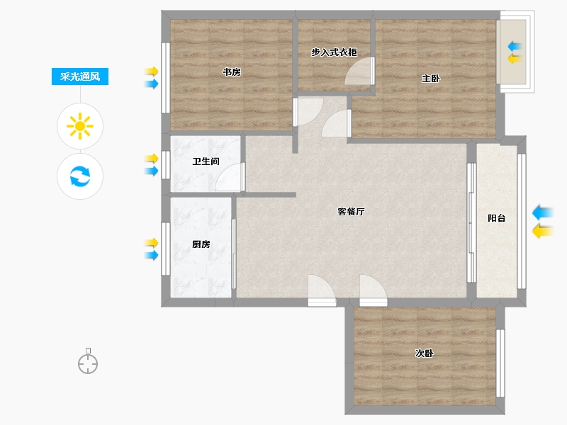 辽宁省-盘锦市-中天华府-98.00-户型库-采光通风