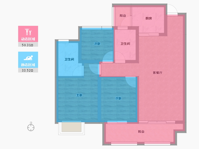 四川省-成都市-中旅名门府-73.97-户型库-动静分区