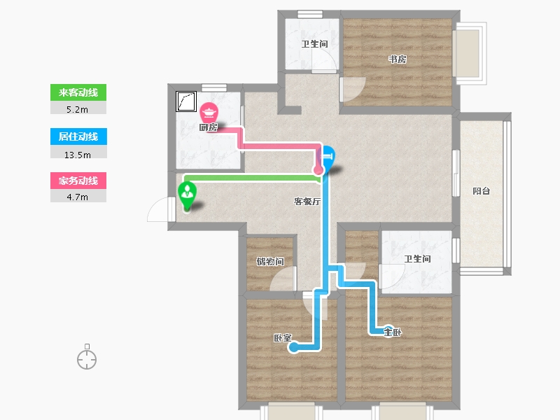 江苏省-徐州市-金地格林世界-88.00-户型库-动静线