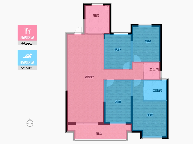 湖南省-长沙市-弘阳昕悦府-114.40-户型库-动静分区