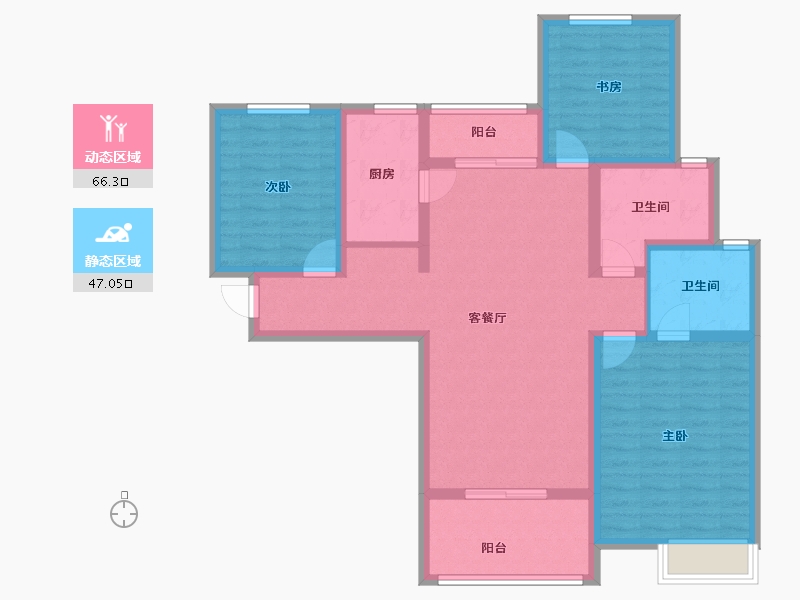 陕西省-西安市-阳光城翡丽曲江-100.80-户型库-动静分区