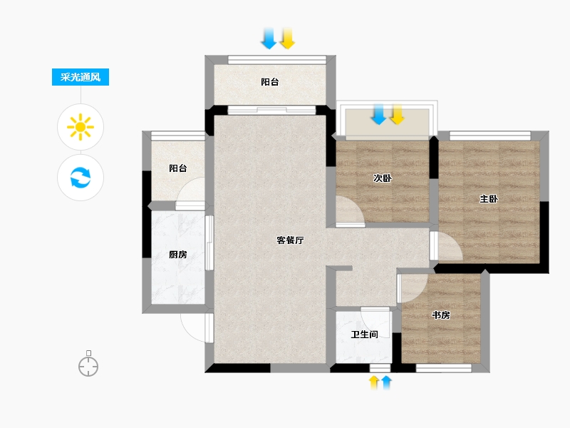 四川省-成都市-环天时代中心-59.41-户型库-采光通风