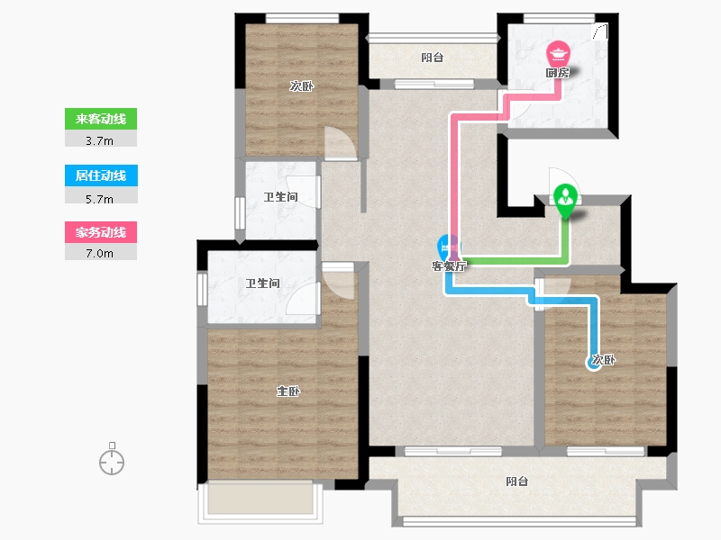 陕西省-西安市-华润置地未来城市-101.64-户型库-动静线