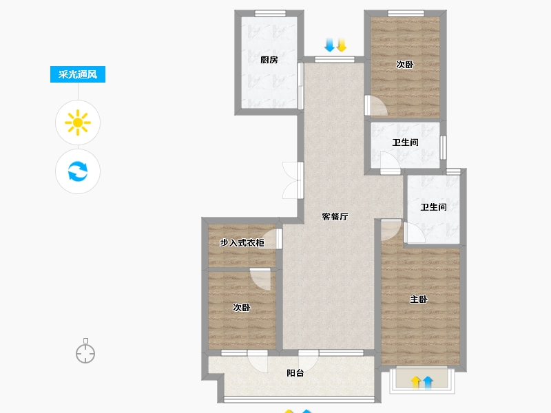 山东省-青岛市-海悦湾-100.80-户型库-采光通风