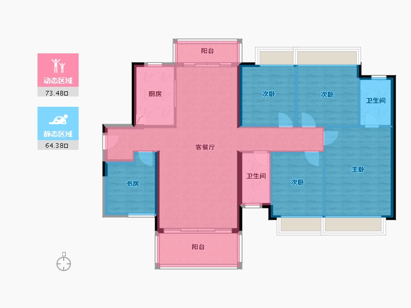 广西壮族自治区-南宁市-龙光玖誉城珺城-125.00-户型库-动静分区