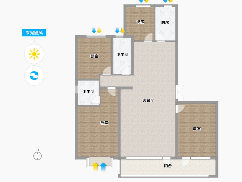 山东省-潍坊市-恒信阳光假日-152.00-户型库-采光通风