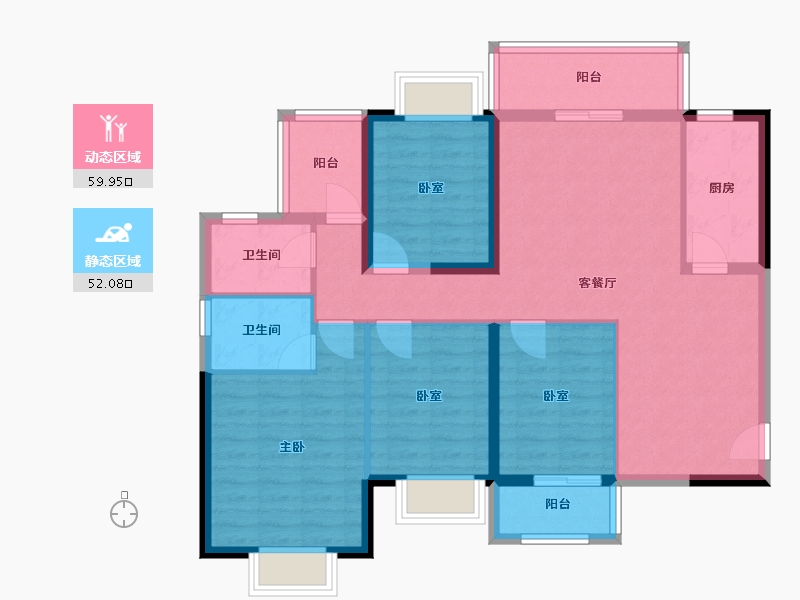 湖南省-长沙市-南璟滨江书苑-100.19-户型库-动静分区