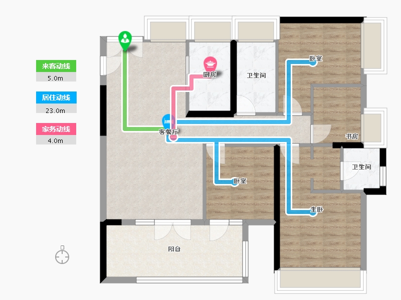 湖北省-襄阳市-山水御府-129.00-户型库-动静线