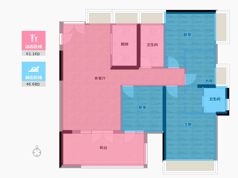 湖北省-襄阳市-山水御府-129.00-户型库-动静分区