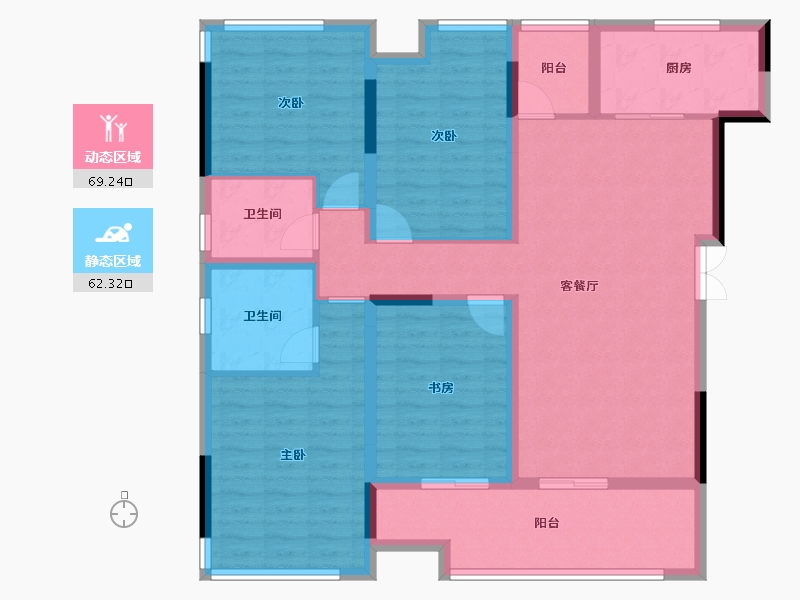 重庆-重庆市-棠荣府-117.67-户型库-动静分区