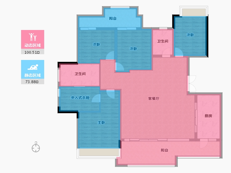 重庆-重庆市-两江御园-158.66-户型库-动静分区