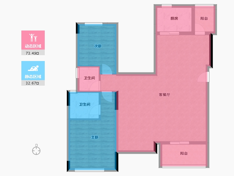 贵州省-贵阳市-龙湖·景粼天著-113.00-户型库-动静分区