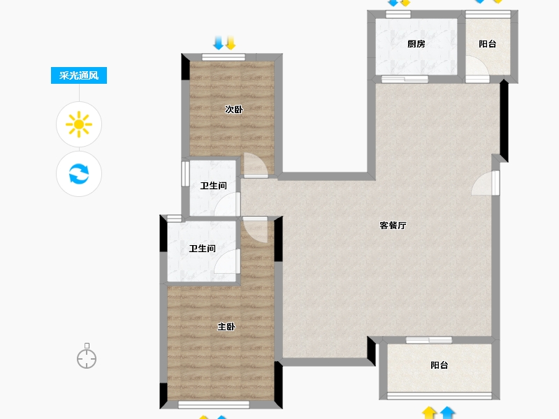 贵州省-贵阳市-龙湖·景粼天著-113.00-户型库-采光通风