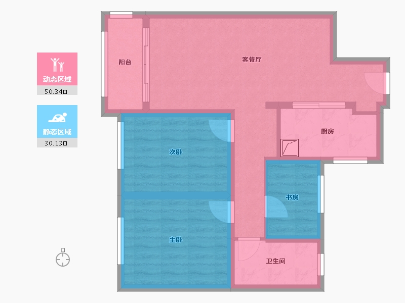 江苏省-无锡市-悦湖观邸-77.49-户型库-动静分区