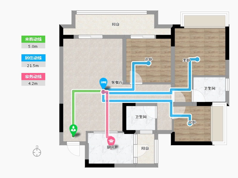 重庆-重庆市-顺山望江府-83.20-户型库-动静线