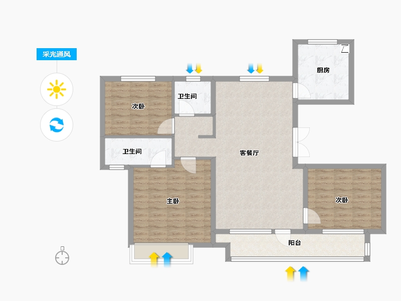 山东省-青岛市-和昌海云曦岸-98.40-户型库-采光通风