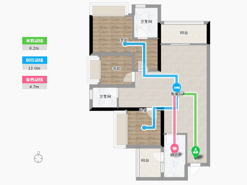 四川省-成都市-锦云天府-83.38-户型库-动静线