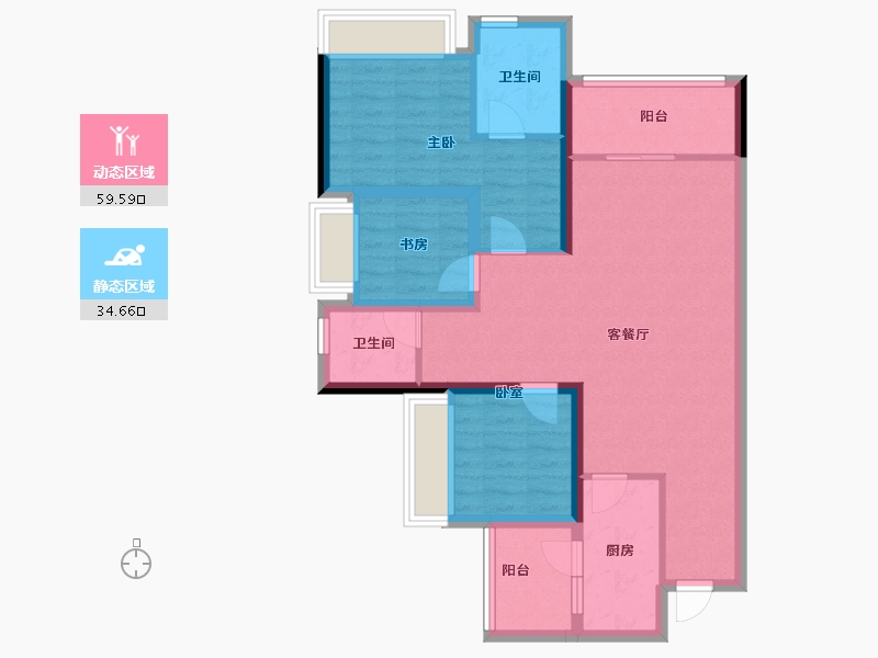 四川省-成都市-锦云天府-83.38-户型库-动静分区