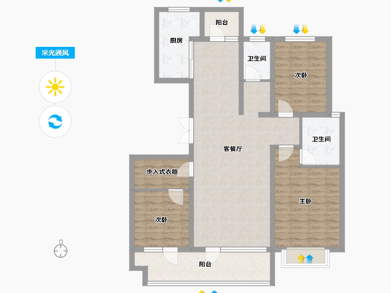 山东省-青岛市-海悦湾-110.40-户型库-采光通风