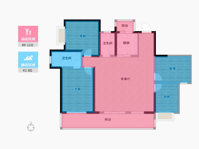 云南省-昆明市-安宁吾悦广场-134.08-户型库-动静分区