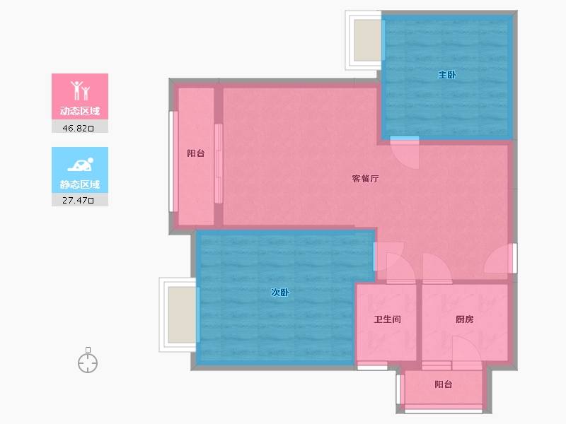 福建省-莆田市-莆田九龙小区-72.47-户型库-动静分区