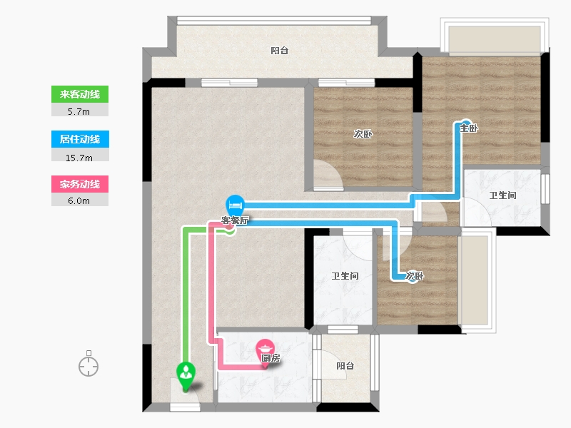 重庆-重庆市-顺山望江府-88.80-户型库-动静线