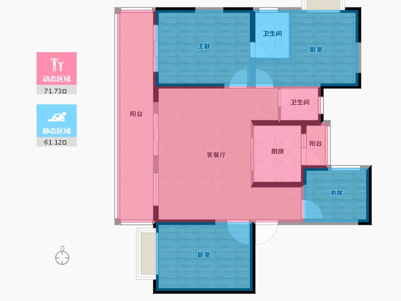 云南省-昆明市-安宁吾悦广场-119.19-户型库-动静分区